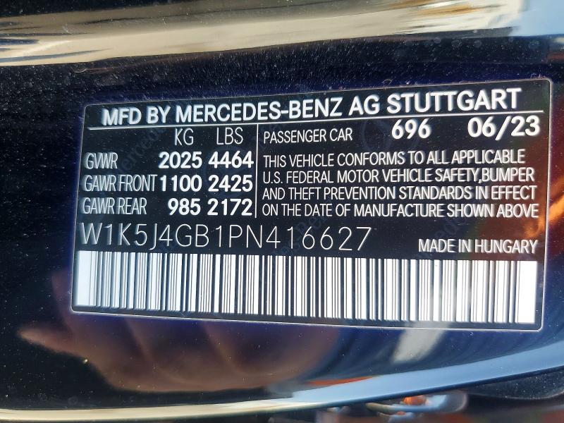 2023 Mercedes-benz Cla მანქანა იყიდება აუქციონზე, vin: W1K5J4GB1PN416627, აუქციონის ნომერი: 61538716
