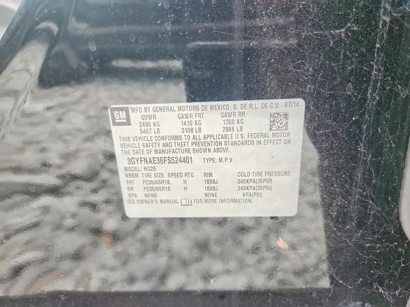 Aukcja sprzedaży 2015 Cadillac Srx, vin: 3GYFNAE36FS524401, numer aukcji: 60954256