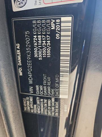 2019 Mercedes-benz Metris მანქანა იყიდება აუქციონზე, vin: WD4PG2EE9K3529075, აუქციონის ნომერი: 61844226