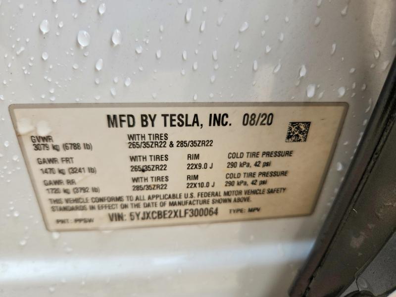 Продаж на аукціоні авто 2020 Tesla Model X, vin: 5YJXCBE2XLF300064, номер лоту: 62677216
