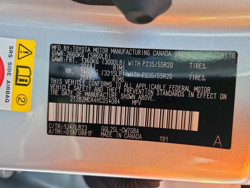 Aukcja sprzedaży 2017 Lexus Rx 350, vin: 2T2BZMCA4HC054084, numer aukcji: 63174606
