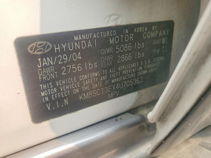 Aukcja sprzedaży 2004 Hyundai Santa Fe, vin: KM8SC13EX4U705363, numer aukcji: 61684156