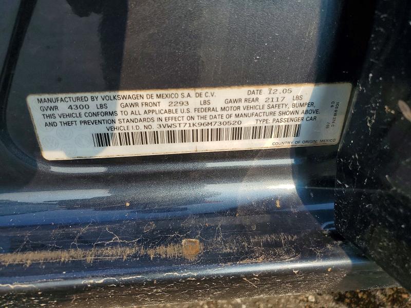 Продажа на аукционе авто 2006 Volkswagen Jetta, vin: 3VWST71K96M730520, номер лота: 61017906