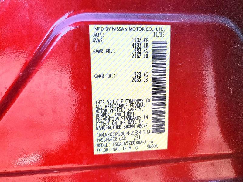 60176846 :رقم المزاد ، 1N4AZ0CP1DC423439 vin ، 2013 Nissan Leaf مزاد بيع