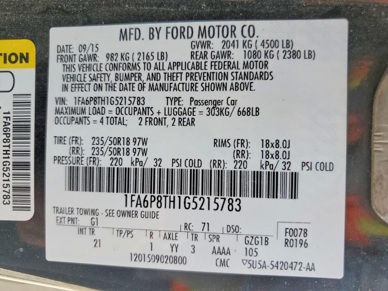 Aukcja sprzedaży 2016 Ford Mustang, vin: 1FA6P8TH1G5215783, numer aukcji: 60223676