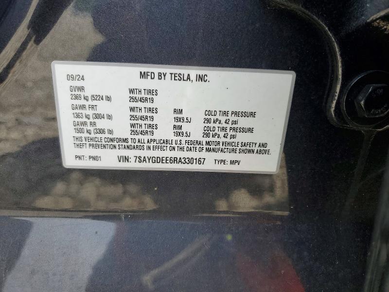 Aukcja sprzedaży 2024 Tesla Model Y, vin: 7SAYGDEE6RA330167, numer aukcji: 59982676