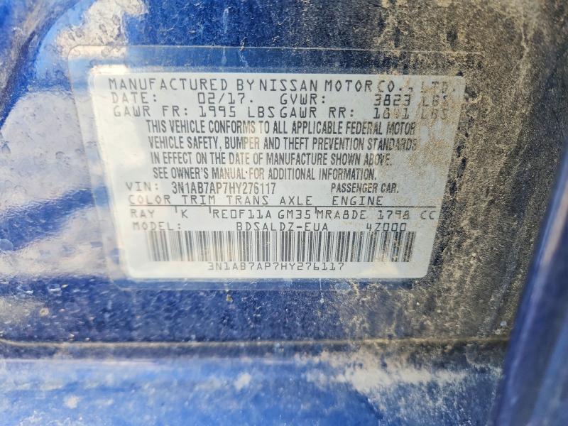 Продаж на аукціоні авто 2017 Nissan Sentra, vin: 3N1AB7AP7HY276117, номер лоту: 61284096