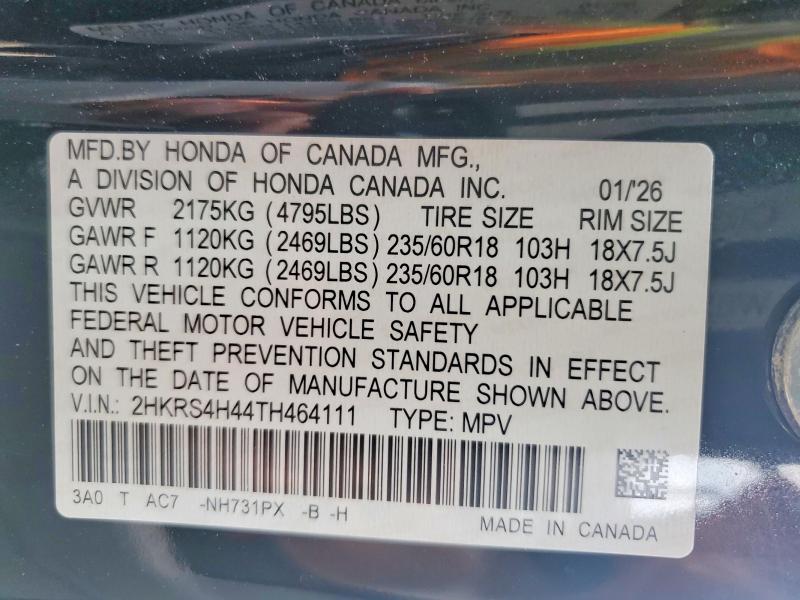 Aukcja sprzedaży 2026 Honda Cr-v, vin: 2HKRS4H44TH464111, numer aukcji: 61110516