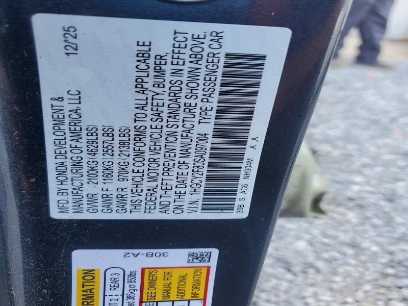 Продажа на аукционе авто 2025 Honda Accord, vin: 1HGCY2F80SA097004, номер лота: 60157646