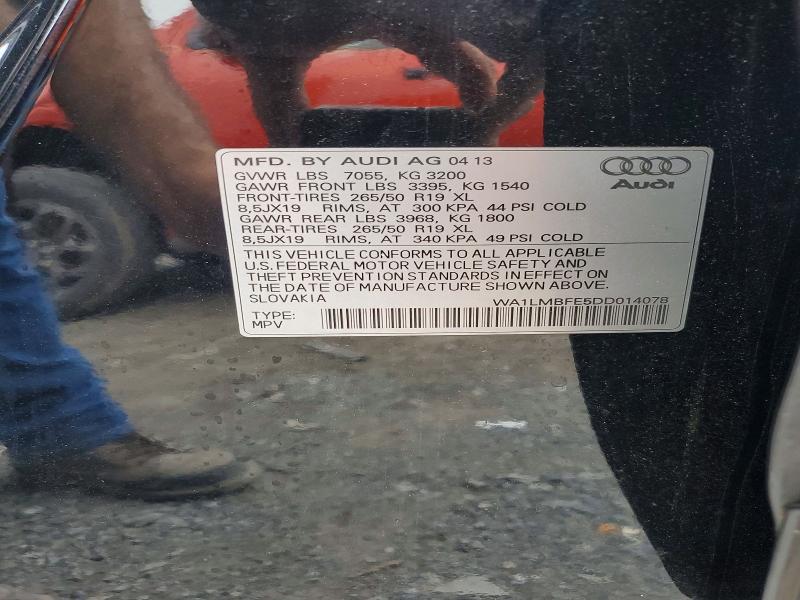 59549396 :رقم المزاد ، WA1LMBFE5DD014078 vin ، 2013 Audi Q7 مزاد بيع