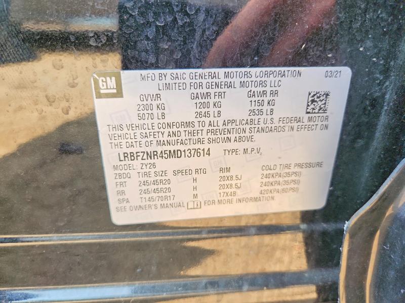 62355166 :رقم المزاد ، LRBFZNR45MD137614 vin ، 2021 Buick Envision مزاد بيع