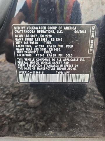 Продажа на аукционе авто 2018 Volkswagen Atlas, vin: 1V2KR2CA4JC568121, номер лота: 62154866
