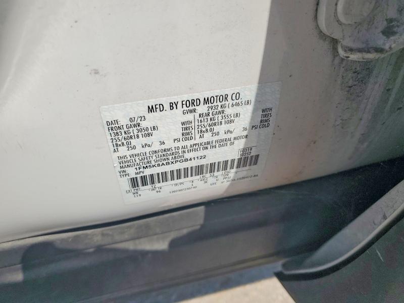 57832406 :رقم المزاد ، 1FM5K8ABXPGB41122 vin ، 2023 Ford Explorer مزاد بيع
