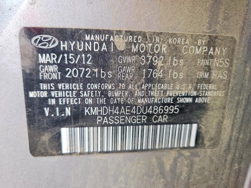 Продажа на аукционе авто 2013 Hyundai Elantra, vin: KMHDH4AE4DU486995, номер лота: 59345846
