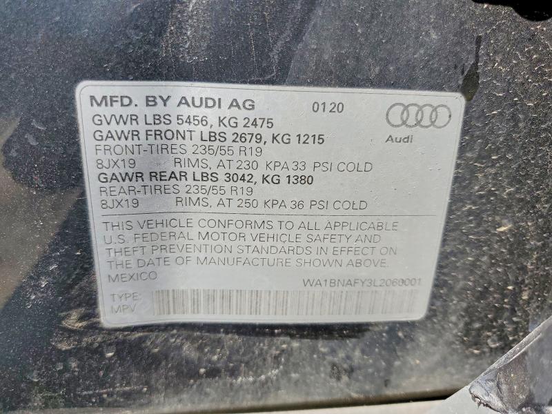 Aukcja sprzedaży 2020 Audi Q5, vin: WA1BNAFY3L2060001, numer aukcji: 63139956