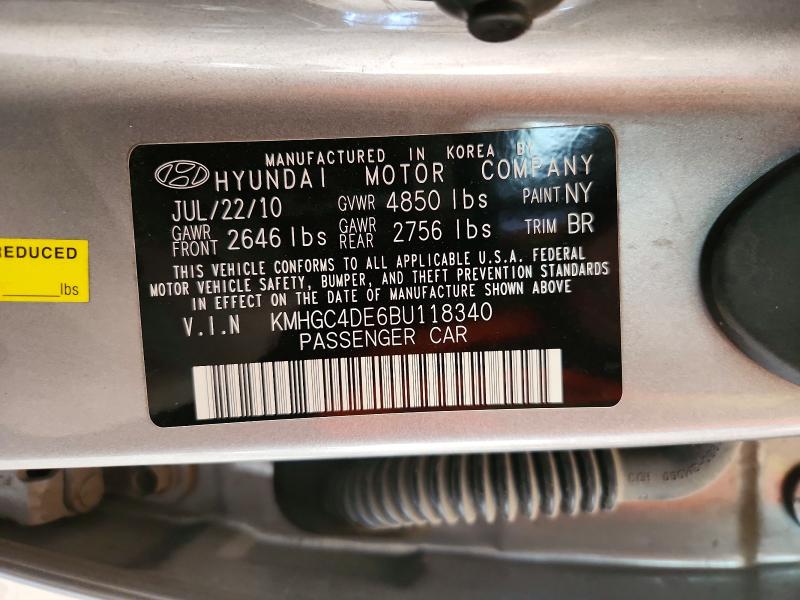 Aukcja sprzedaży 2011 Hyundai Genesis, vin: KMHGC4DE6BU118340, numer aukcji: 62423876