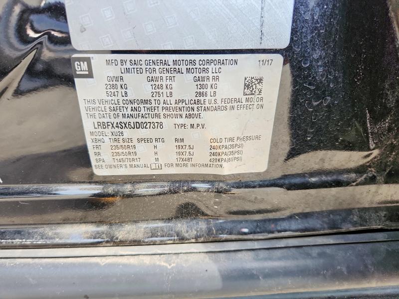 60545926 :رقم المزاد ، LRBFX4SX6JD027378 vin ، 2018 Buick Envision مزاد بيع