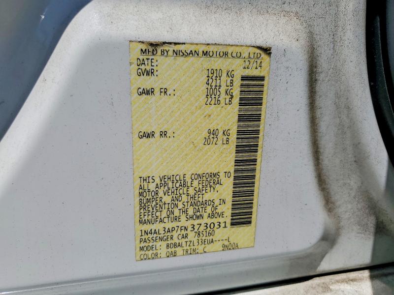 Продаж на аукціоні авто 2015 Nissan Altima, vin: 1N4AL3AP7FN373031, номер лоту: 60235636