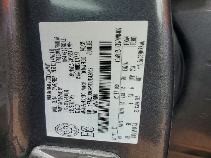 Aukcja sprzedaży 2014 Ford Escape, vin: 1FMCU0G95EUE42662, numer aukcji: 60136046