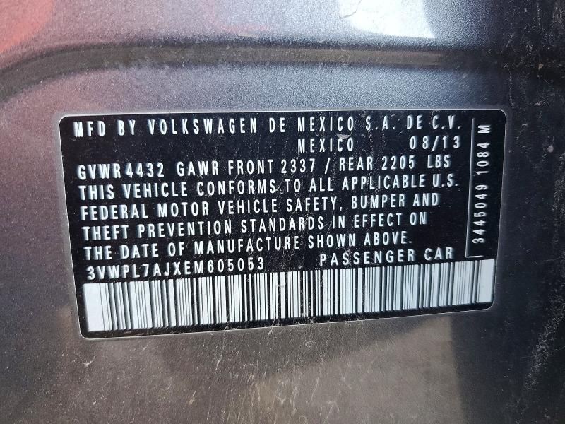 Aukcja sprzedaży 2014 Volkswagen Jetta, vin: 3VWPL7AJXEM605053, numer aukcji: 60484646