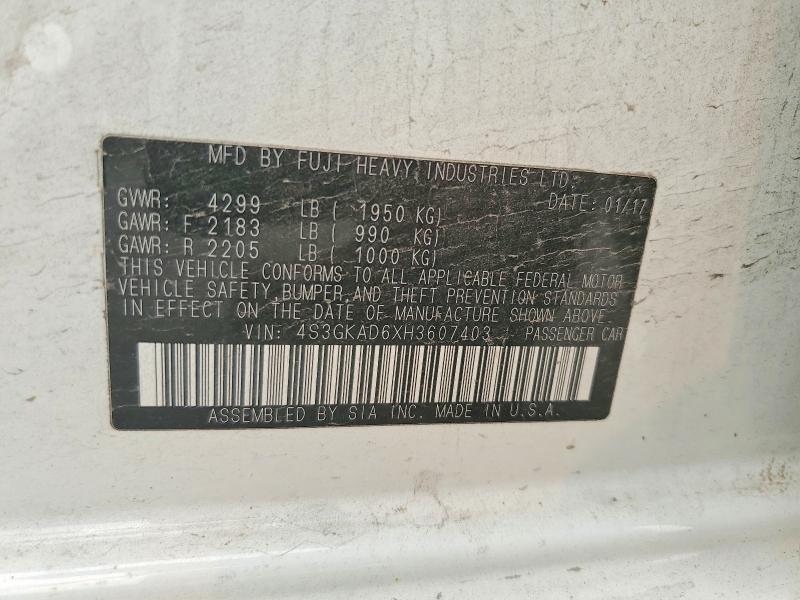Продажа на аукционе авто 2017 Subaru Impreza, vin: 4S3GKAD6XH3607403, номер лота: 61472316