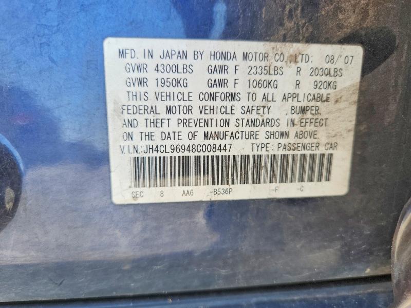 62601166 :رقم المزاد ، JH4CL96948C008447 vin ، 2008 Acura Tsx مزاد بيع