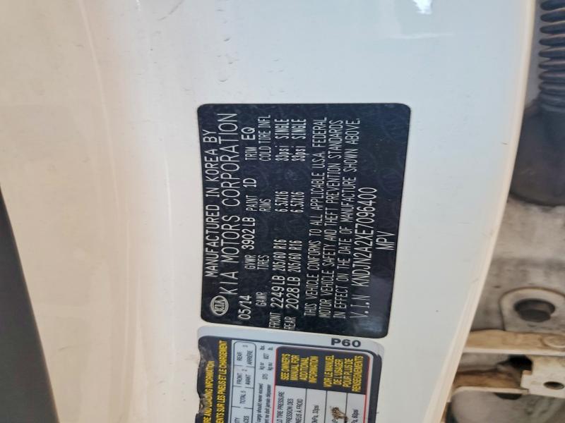 62347126 :رقم المزاد ، KNDJN2A2XE7096400 vin ، 2014 Kia Soul مزاد بيع