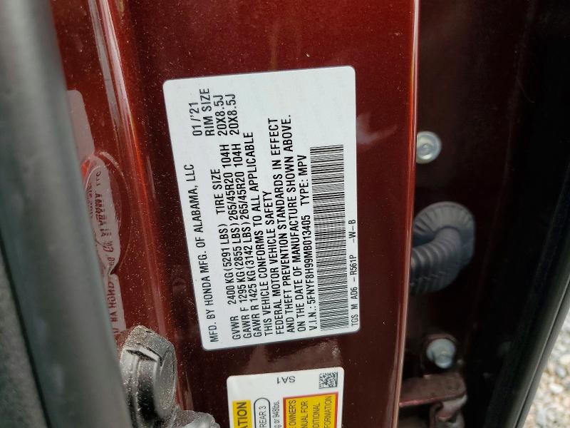 Продаж на аукціоні авто 2021 Honda Passport, vin: 5FNYF8H99MB013405, номер лоту: 61361546