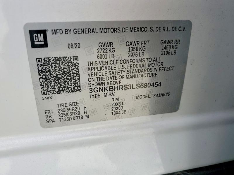 Продаж на аукціоні авто 2020 Chevrolet Blazer, vin: 3GNKBHRS3LS680454, номер лоту: 59732696