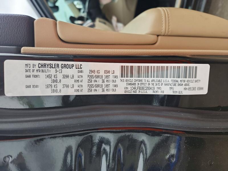 2014 Jeep Grand Cherokee მანქანა იყიდება აუქციონზე, vin: 1C4RJFBG9EC293419, აუქციონის ნომერი: 59861156