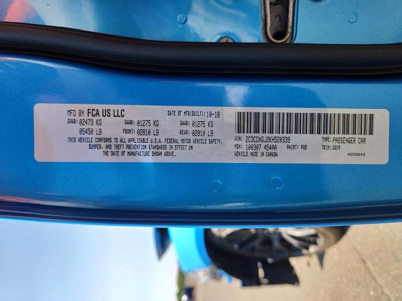 Aukcja sprzedaży 2019 Dodge Charger, vin: 2C3CDXGJ2KH520339, numer aukcji: 61939196