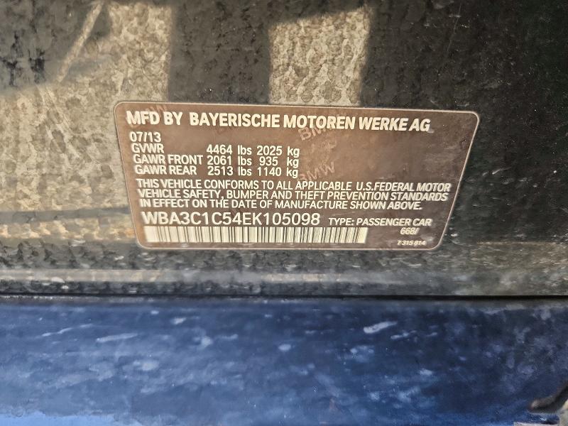 2014 Bmw 328 მანქანა იყიდება აუქციონზე, vin: WBA3C1C54EK105098, აუქციონის ნომერი: 60085406