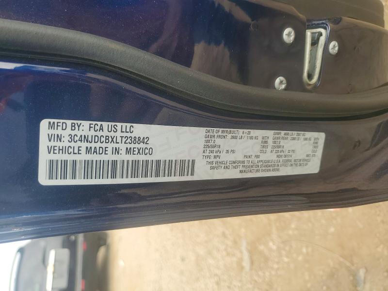 Aukcja sprzedaży 2020 Jeep Compass, vin: 3C4NJDCBXLT238842, numer aukcji: 62591066