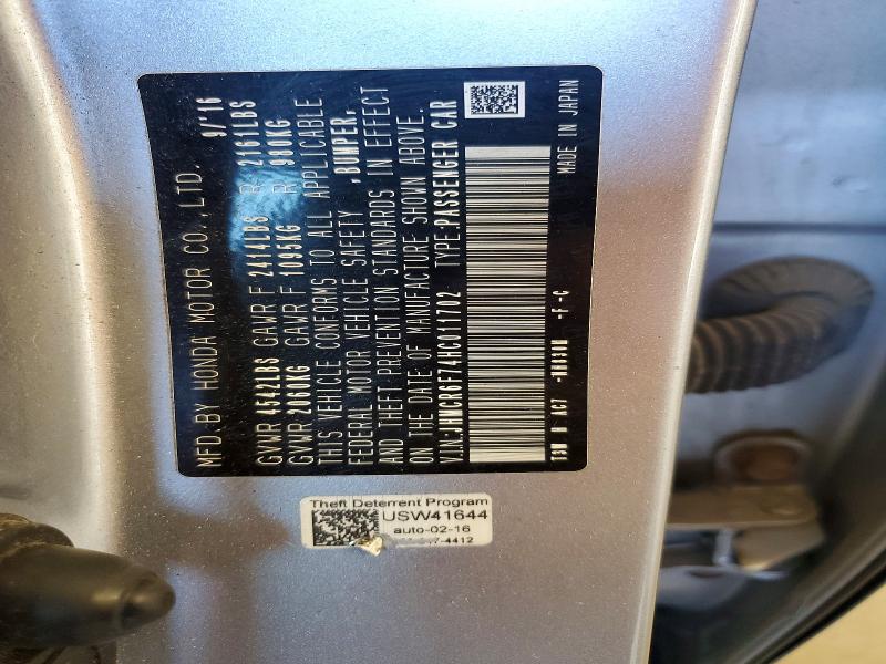 2017 Honda Accord მანქანა იყიდება აუქციონზე, vin: JHMCR6F74HC011702, აუქციონის ნომერი: 61213876
