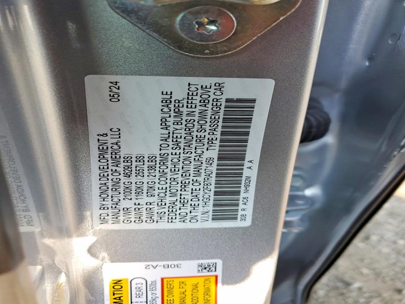 Продажа на аукционе авто 2024 Honda Accord, vin: 1HGCY2F87RA071459, номер лота: 56195066