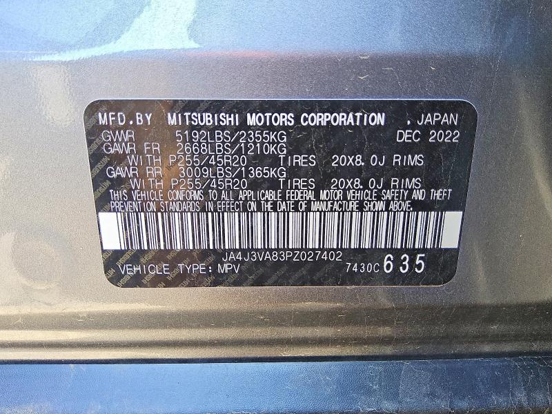 Продажа на аукционе авто 2023 Mitsubishi Outlander, vin: JA4J3VA83PZ027402, номер лота: 61807126