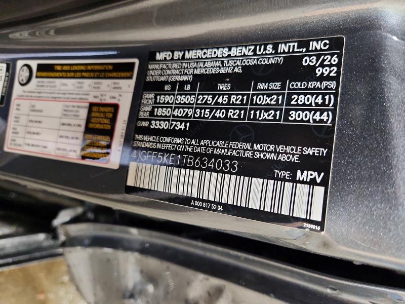 Aukcja sprzedaży 2026 Mercedes-benz Gls, vin: 4JGFF5KE1TB634033, numer aukcji: 60825476