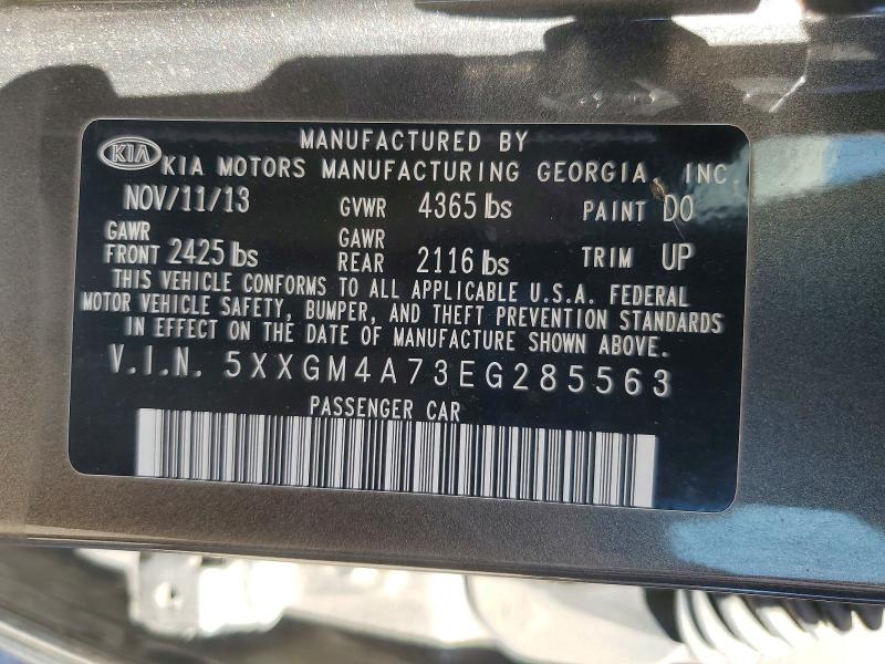 Aukcja sprzedaży 2014 Kia Optima, vin: 5XXGM4A73EG285563, numer aukcji: 60512676