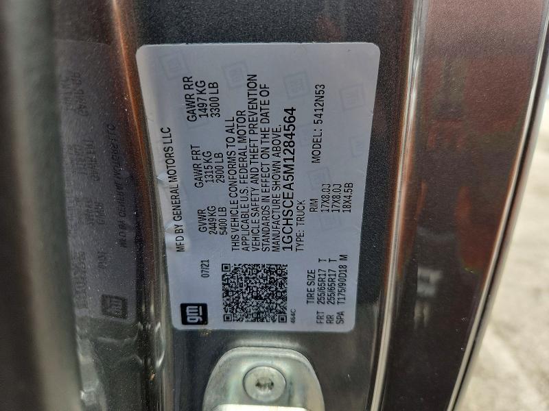 Aukcja sprzedaży 2021 Chevrolet Colorado, vin: 1GCHSCEA5M1284564, numer aukcji: 61024996