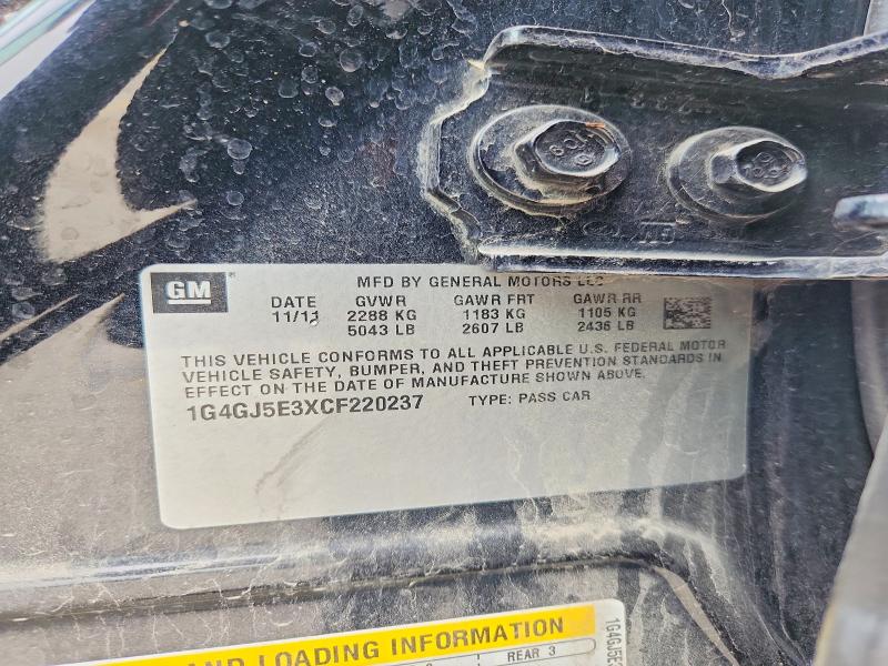 Aukcja sprzedaży 2012 Buick Lacrosse, vin: 1G4GJ5E3XCF220237, numer aukcji: 61150756