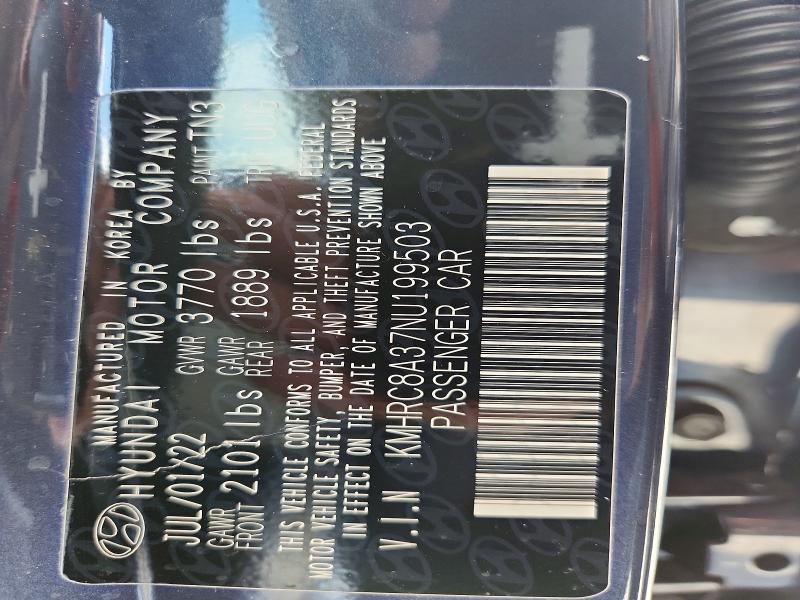 60651026 :رقم المزاد ، KMHRC8A37NU199503 vin ، 2022 Hyundai Venue مزاد بيع