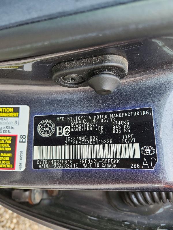 Продаж на аукціоні авто 2013 Toyota Corolla, vin: 2T1BU4EEXDC119338, номер лоту: 61754956