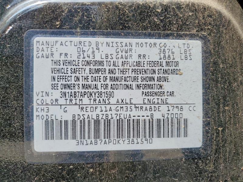 Aukcja sprzedaży 2019 Nissan Sentra, vin: 3N1AB7AP0KY381590, numer aukcji: 60611696