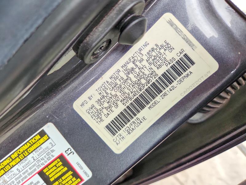 2013 Toyota Corolla მანქანა იყიდება აუქციონზე, vin: 5YFBU4EE0DP205726, აუქციონის ნომერი: 63053596
