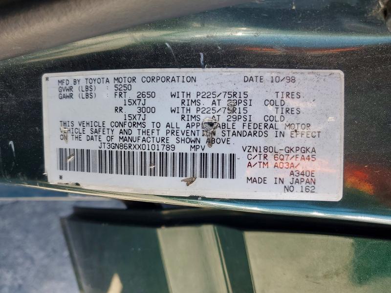 Auction sale of the 1999 Toyota 4runner, vin: JT3GN86RXX0101789, lot number: 62511536