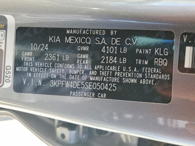 Aukcja sprzedaży 2025 Kia K4, vin: 3KPFW4DE5SE050425, numer aukcji: 62081136