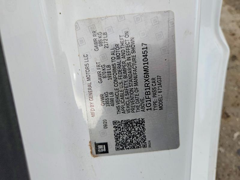 Продаж на аукціоні авто 2021 Chevrolet Camaro, vin: 1G1FB1RX6M0104517, номер лоту: 62259716