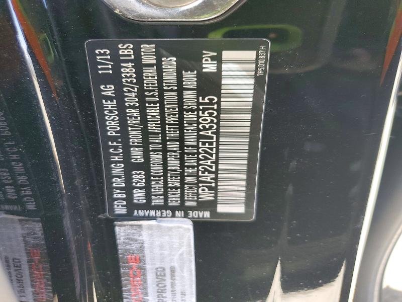 60891346 :رقم المزاد ، WP1AF2A22ELA39515 vin ، 2014 Porsche Cayenne مزاد بيع