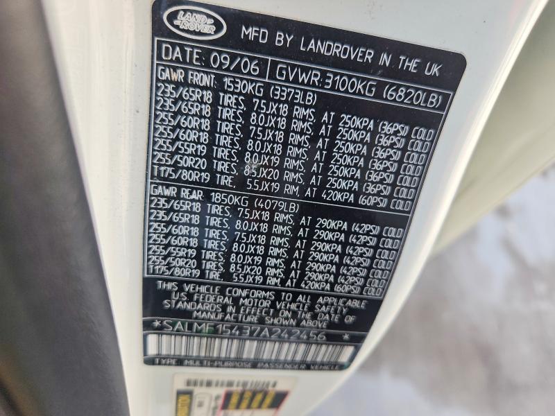 Продажа на аукционе авто 2007 Land Rover Range Rover, vin: SALMF15437A242456, номер лота: 60186846