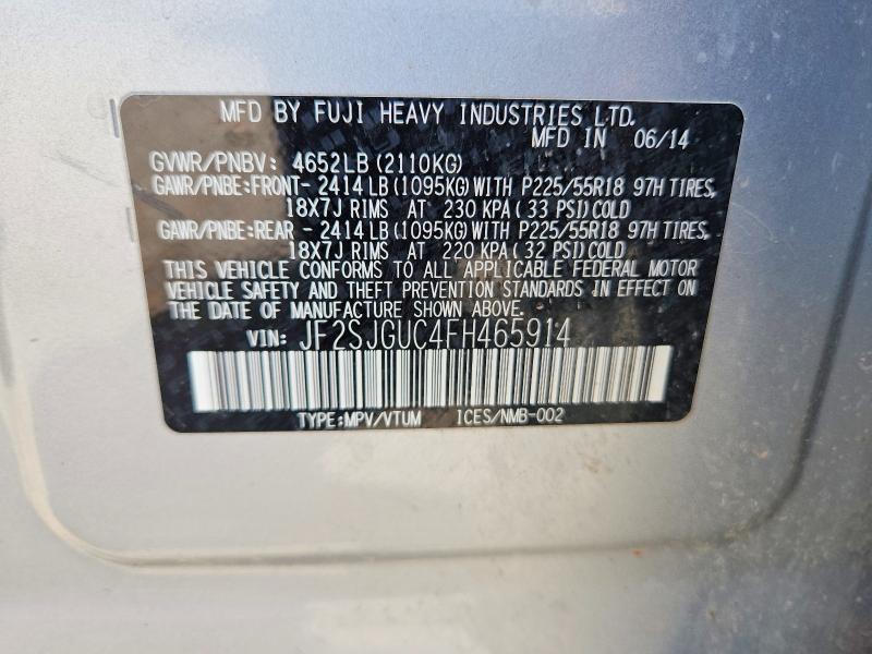 Aukcja sprzedaży 2015 Subaru Forester, vin: JF2SJGUC4FH465914, numer aukcji: 59283016